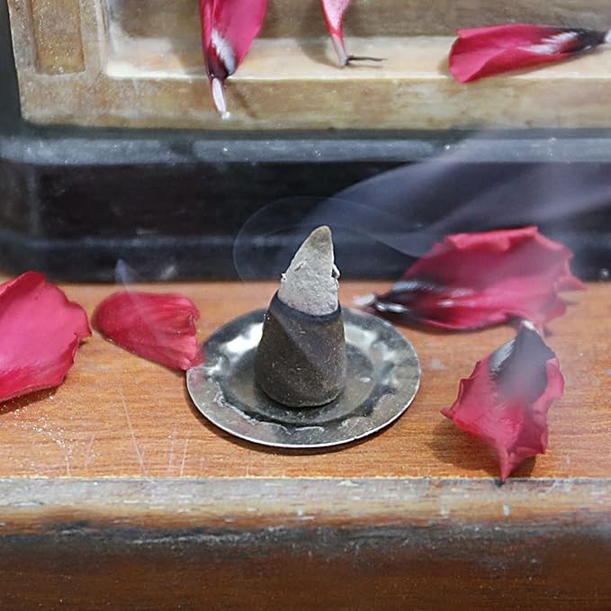 Yajna Rose 100%-Natural-Incense-Cones Handmade-Hand-Dipped Organic-Chemicals-Free for-Purification-Relaxation-Positivity-Yoga-Meditation The-Best-scents (20 Count) Yajna