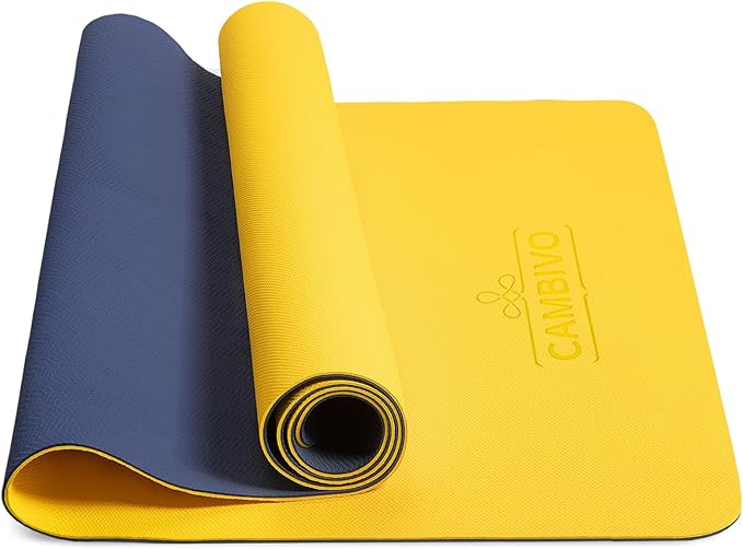 CAMBIVO Yoga Mat for Women Men Kids, 1/3 & 1/4 & 2/5 Inch Extra Thick Yoga Mat Non Slip, 72" x 24" TPE Yoga Mats, Workout Mat with Carrying Strap for Yoga, Pilates and Floor Exercises - Bloomnest