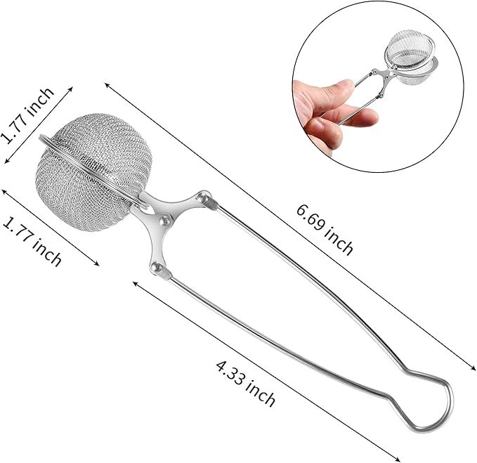 Snap Ball Tea Strainer, Exptolii 3 Pack Stainless Steel Tea Infuser Filter with Handle for Loose Leaf Tea, Spices, Seasonings - Bloomnest