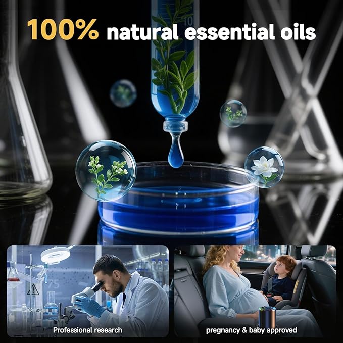 Smart Car Air Freshener Diffuser Voice Control with Starry Projection Light, 3 Adjustable Modes Intelligent Aromatherapy for Essential Oil, Smart Auto On/Off, Voice Edition (Cologne) Toretark