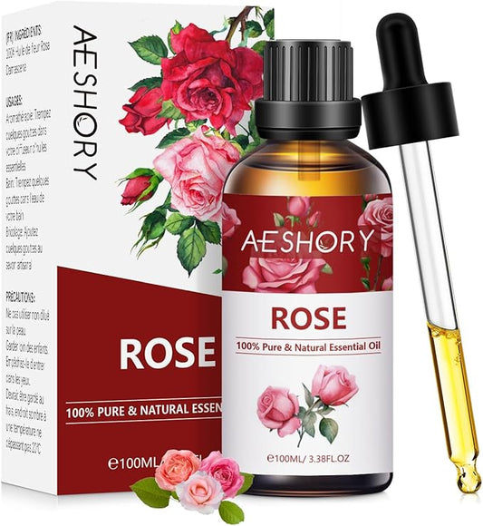 Rose Essential Oils 3.38FL.OZ - Aromatherapy Essential Oils for Diffusers for Home, Rose Scented Oils for Massage, Soap Candle Making Scents - 100ML - Bloomnest