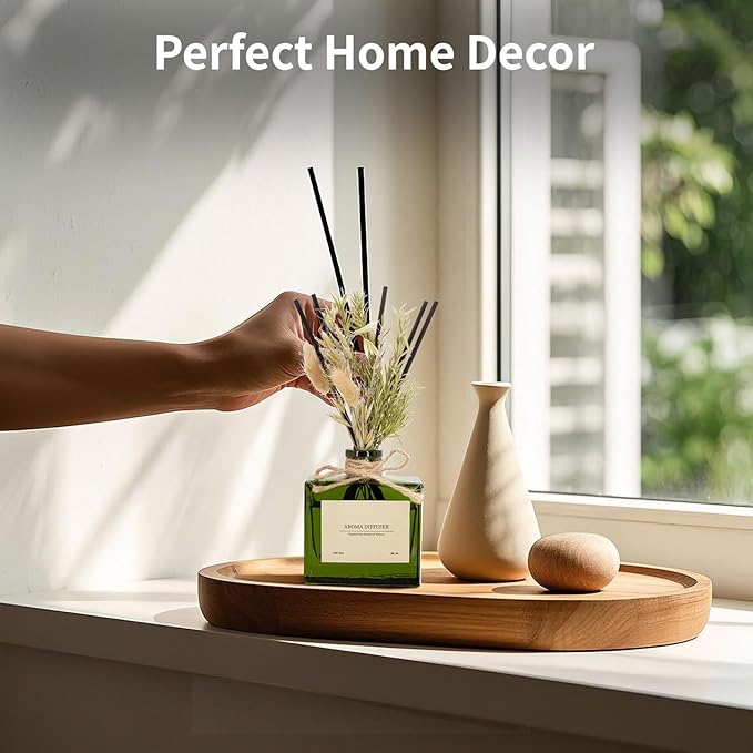 Reed Diffuser, 6.09 oz Ebony Rose Scent Diffuser with Sticks & Dried Flowers, 120 Days Long Lasting Reed diffusers for Home, Elegant Fragrance for Bathroom Bedroom Office Decor, Air Fresh