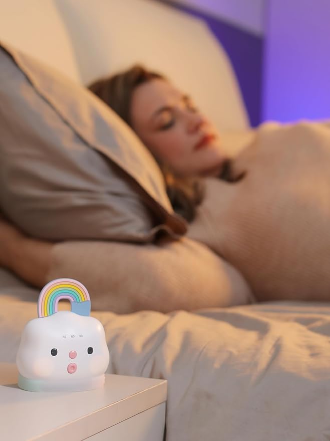 Smily Mia Portable Sound Machine for Babies |White Noise Machine Baby| Sleep Soother |14 Soothing Sounds | Shush | Travel | Registry Gift | Baby Shower | New Born Essentials, Attach to Stroller/Crib - Bloomnest