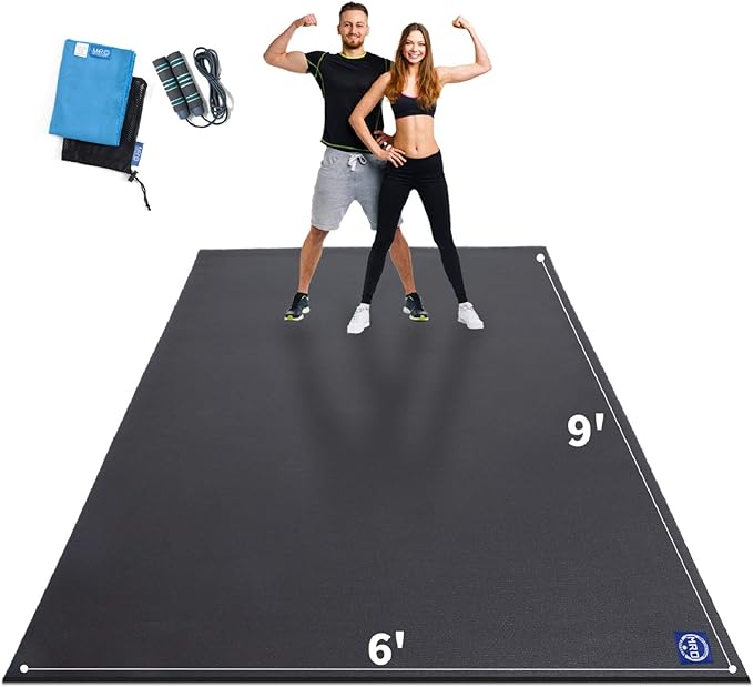MRO Extra Large Exercise Mat For Home Gym, 15'x6'/12'x6'/9'x6'(7mm) Workout Mats for Gym Flooring, Non-Slip, Extra Thick Durable Cardio Mat, Ideal for Plyo, Weights, MMA, Jump Rope -Shoe Friendly - Bloomnest