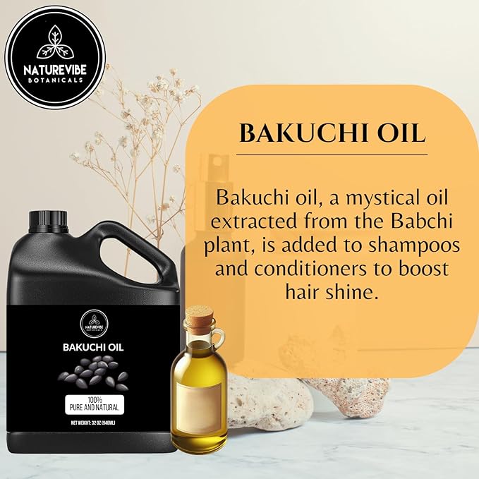 Naturevibe Botanicals Bakuchi (Babchi) Oil 32 Ounces | 100% Pure and Natural | Great for Skin Care and Hair Care - Bloomnest