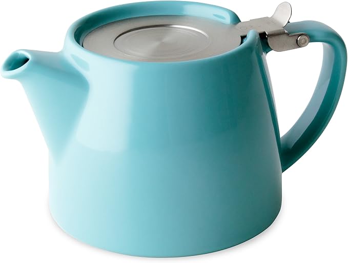 FORLIFE Stump Teapot with SLS Lid and Infuser, 18-Ounce, Turquoise