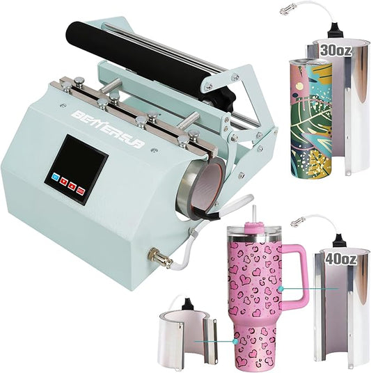 BetterSub 3in1 40 OZ Tumbler Mug Heat Press Machine 30 OZ 20 OZ 16 OZ Sublimation Straight Skinny Tumbler Mug,11 OZ 15 OZ 16 OZ Sublimation Mug Heat Transfer Teal - Bloomnest