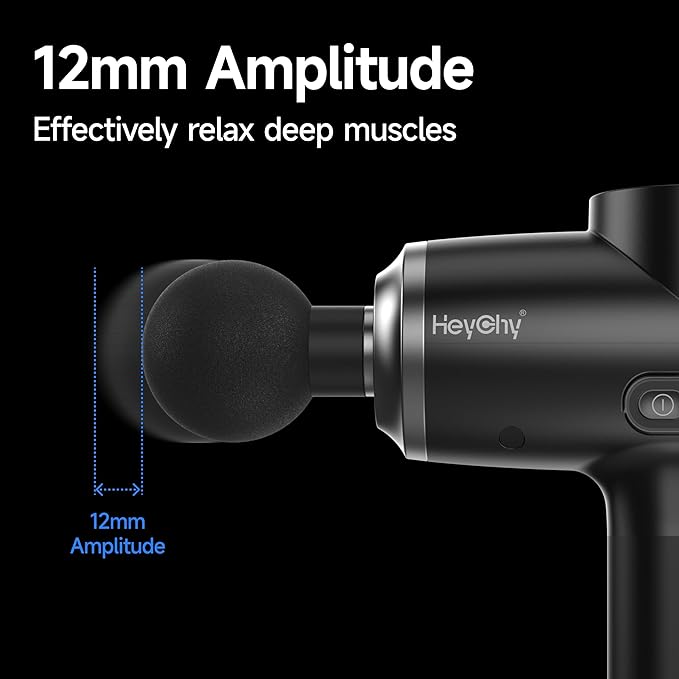 Percussion Massage Gun Deep Tissue with Heat and Cold, Portable Handheld Muscle Massager, Percussion Back Body Masajeador 12mm Amplitude for Athletes, Runner, Gifts for Men Women - Bloomnest