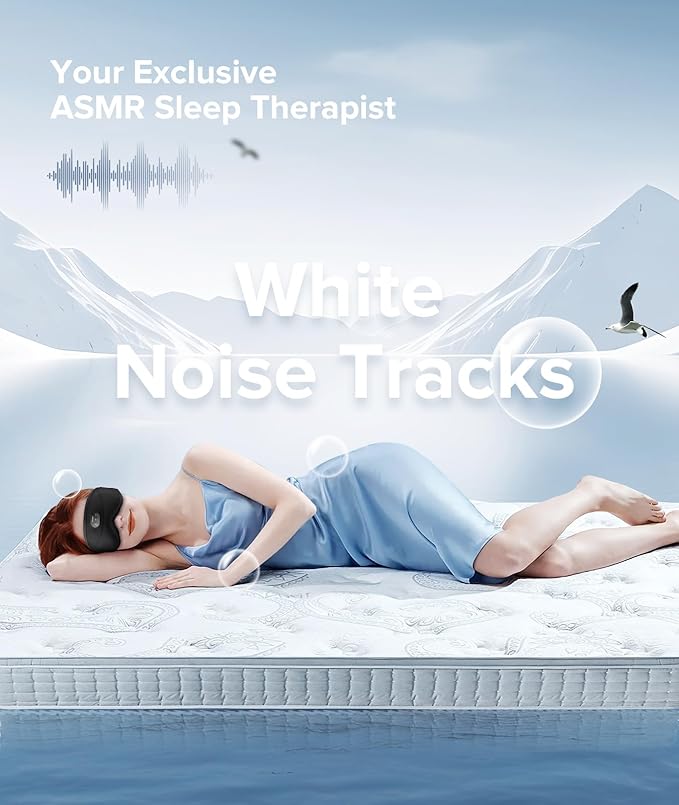 TOPOINT Sleep Mask with Bluetooth Headphones, 3D Eye Mask for Sleep Headphones with White Noise, Total Blackout, 5.4 Bluetooth, Timer, 15 Hours for Women Men, Travel, Meditation, Nap, CPAP Users - Bloomnest