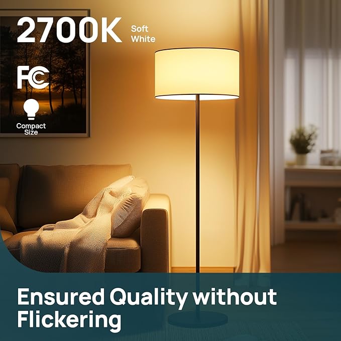 Linkind A19 LED Light Bulbs, 60W Equivalent, 8.5W Energy Efficient, 2700K Soft White Light Bulbs, 800 Lumens Non-Dimmable Bulbs, E26 Standard Base for Bedroom Home Office, 24 Packs - Bloomnest