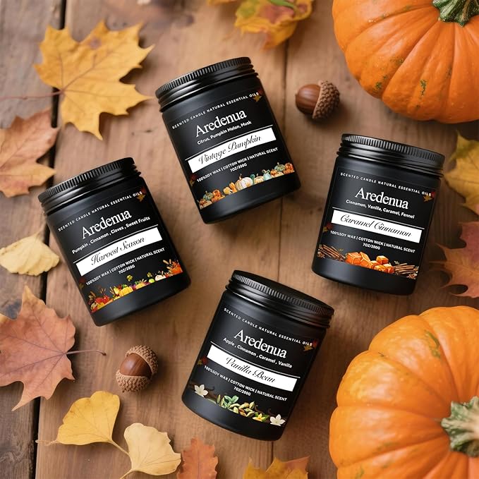 Vintage Pumpkin Candle – Holiday Soy Candles for Thanksgiving & Christmas | 7oz Pumpkin Scented Candle | Cozy Winter Candles Gift for Home Décor, Fall & Holiday Aromatherapy Gifts for Women Men - Bloomnest