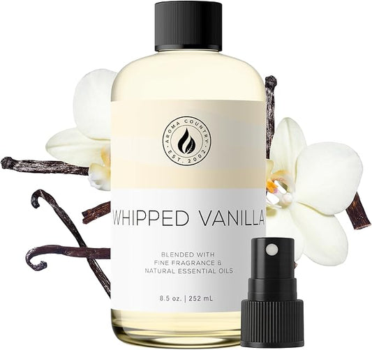 Aroma Country Whipped Vanilla Diffuser Oil - Luxury Essential Oils for Diffuser Refill & Air Freshener Room Spray - Long-Lasting & Natural Home Fragrance, Vanilla Oil for Diffusers (8.5 Fl. oz) AromaCountry