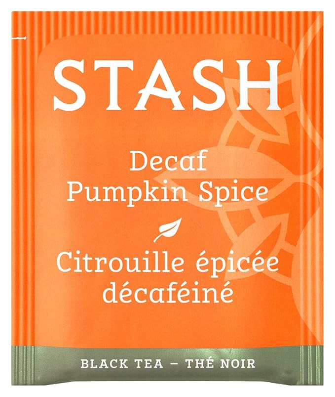 Stash Tea Decaf Pumpkin Spice Black Tea - Decaf, Non-GMO Project Verified Premium Tea with No Artificial Ingredients, 18 Count (Pack of 6) - 108 Bags Total - Bloomnest