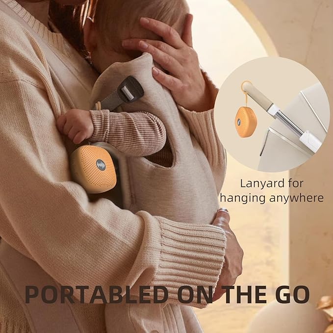 White Noise Machine,Portable Sound Machine for Baby Adult,21Soothing Sound,Auto-Off Timer,Noise Canceling for Office & Sleeping, Compact Size for Home,Travel,Registry Gift,Orange - Bloomnest