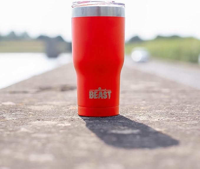 Beast 30 oz Tumbler Stainless Steel Vacuum Insulated Coffee Ice Cup Double Wall Travel Flask (Ladybug Red) - Bloomnest