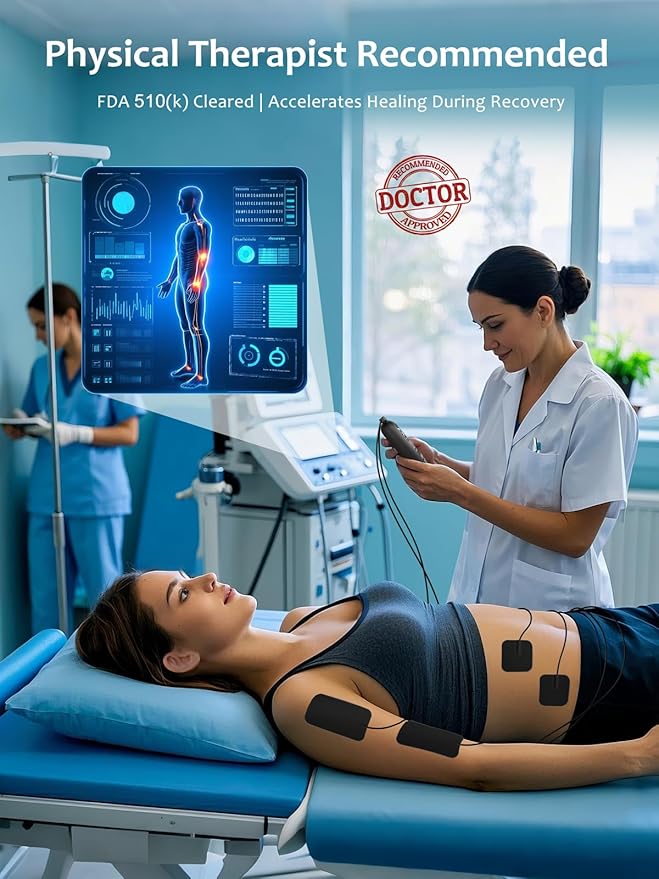24 Modes TENS Unit Muscle Stimulator with 8 Electrode Pads, Professional 3-in-1 Electronic Pulse Massager with 2-150Hz Rate, 40 Levels, 90mins Timer, EMS TENS Machine for Pain Relief Therapy BHKTENS