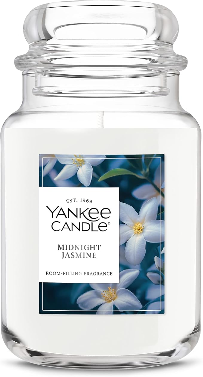 Yankee Candle Midnight Jasmine Scented Candle, 22oz Large Jar with up to 150 Hour Burn Time, Giftable - Bloomnest