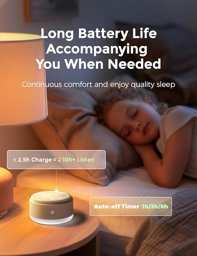 Momcozy Sound Machine for Baby | Portable White Noise Sound Machine for Sleep Rechargeable | 20 Sleep Sounds White Noise Machine with Nursery Night Light | Travel Sleep Sound Machine Battery Based - Bloomnest