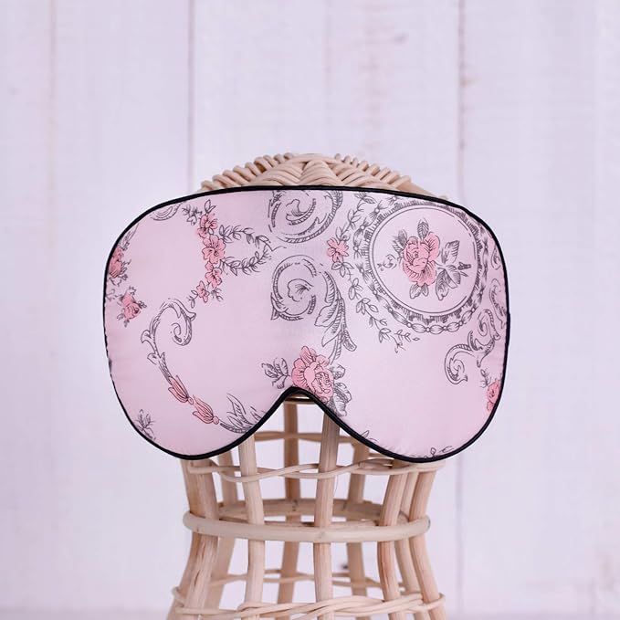 Maxfeel 100% Pure Silk Eye Mask - Sleep Eye Cover in Floral Colors (#1) - Bloomnest