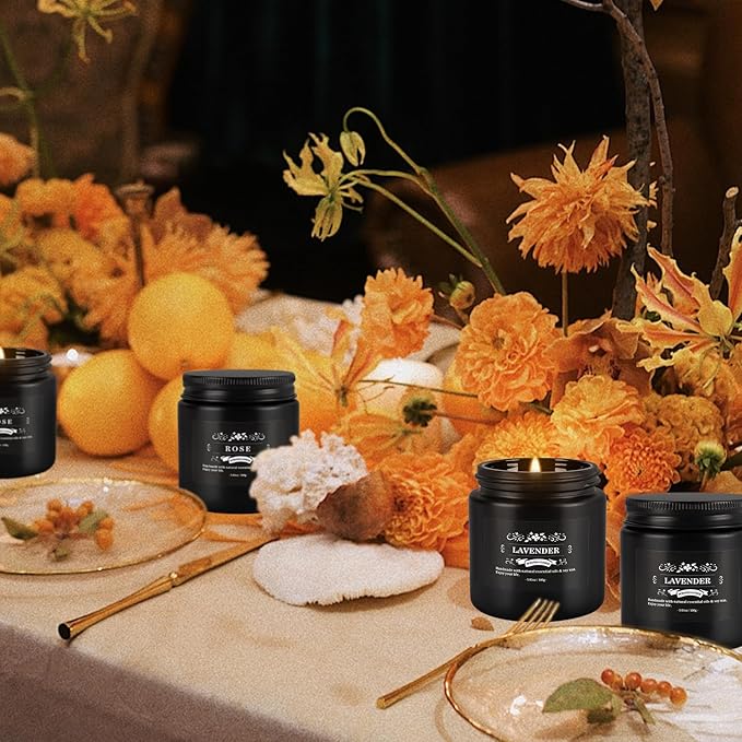 Scented Candles Gifts Set 12 Pack Soy Wax Travel Tin Jar Candles for Home 3.05 OZ for Mom for Christmas, Birthday, Thanksgiving, Mother's Day(Black) - Bloomnest