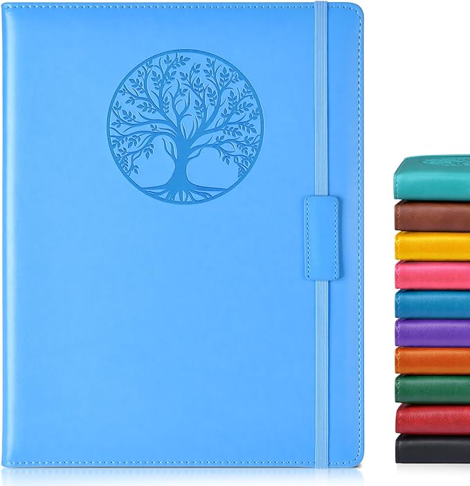 Lined Journal Notebook for Women Men,256 Pages A4 Large Hardcover Leather Journals for Writing,Travel,Business,Work,School,College Ruled Notebooks for Note Taking, Diary Notepad 8.6"×11" - Bloomnest