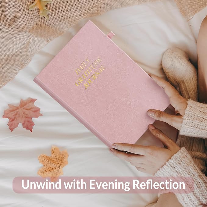 SUNEE Daily Gratitude Journal – 52 Weeks Simple 5 Minute Journal for Daily Reflection, Build Positivity and Mindfulness, Undated Minimalist Planner for Women & Men (Pink)