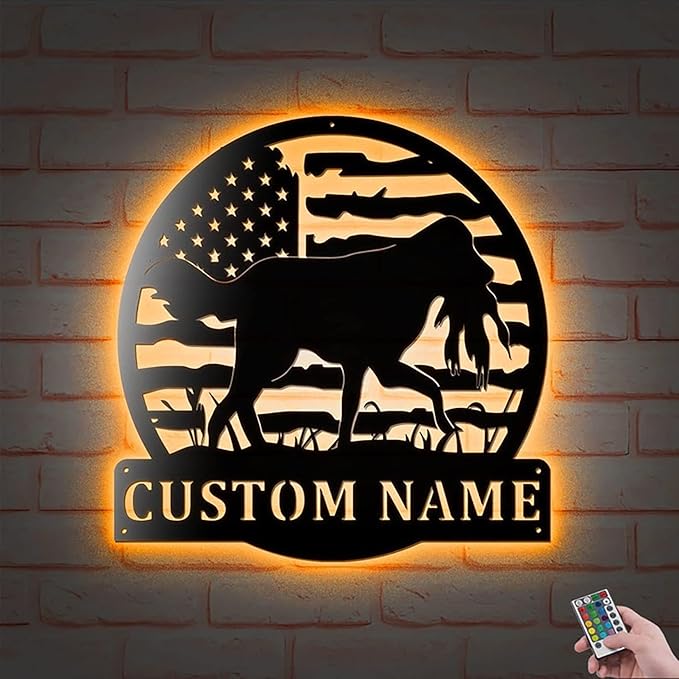 Lovely POD Personalized Hunting Metal sign, Hunting Art, Custom Duck Hunting Metal Wall Art Led Light, Personalized Duck Name Sign Decoration For Home, Duck Hunting Home Decor - Bloomnest