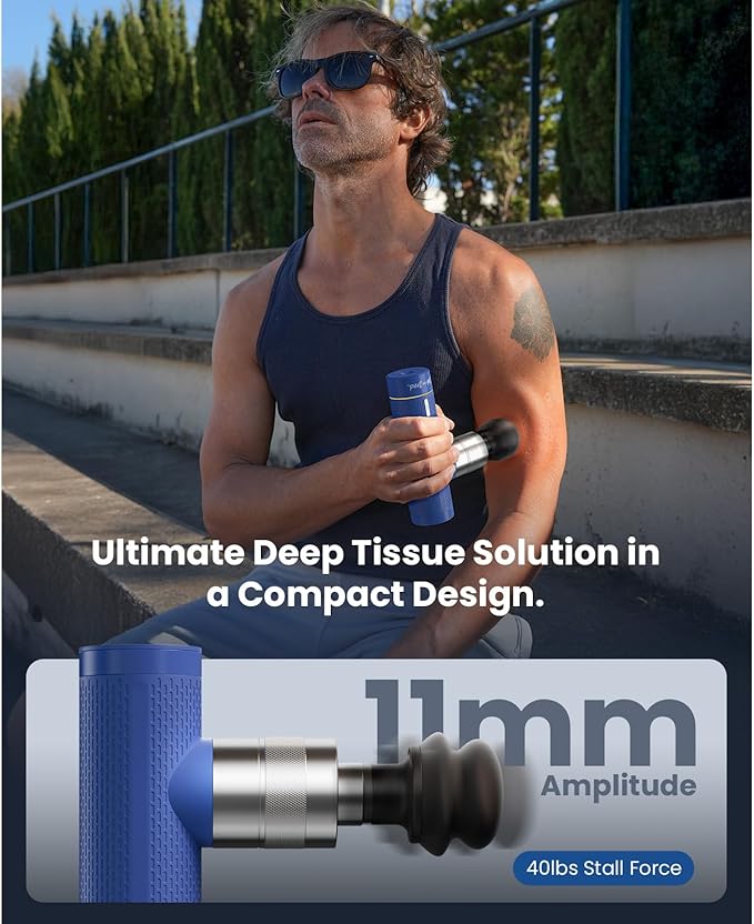 BOB AND BRAD A7 Pro Massage Gun with Heat and Cold Therapy, FSA Eligible/HSA Eligible, 11mm Amplitude Mini Massage Gun Deep Tissue Portable, Professional Muscle Massager for Pain Relief, Ideal Gift - Bloomnest