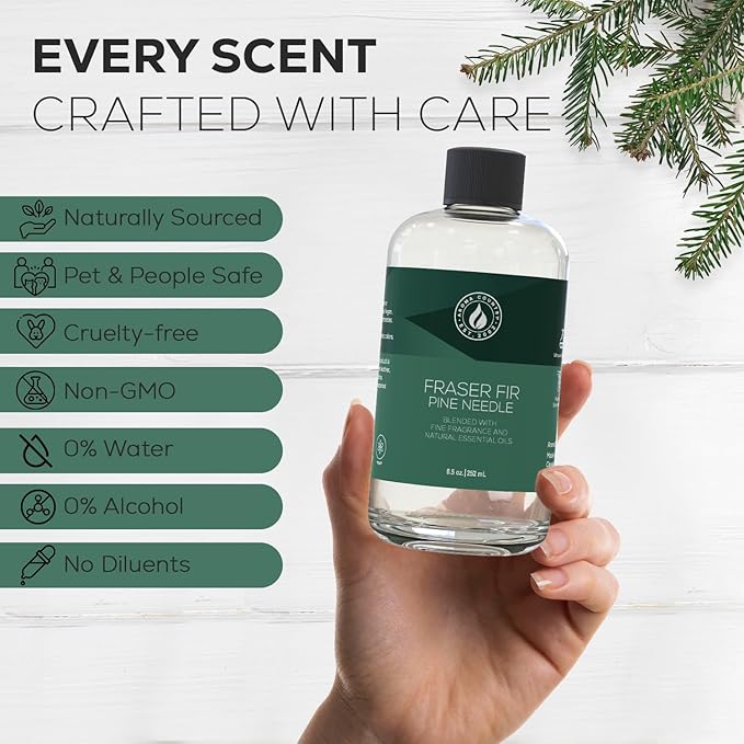 Aroma Country Fraser Fir Diffuser Oil - Luxury Essential Oils for Diffuser Refill & Air Freshener Room Spray - Long-Lasting & Natural Home Fragrance, Pine Needle Scented Oil for Diffusers (8.5 Fl. oz) AromaCountry