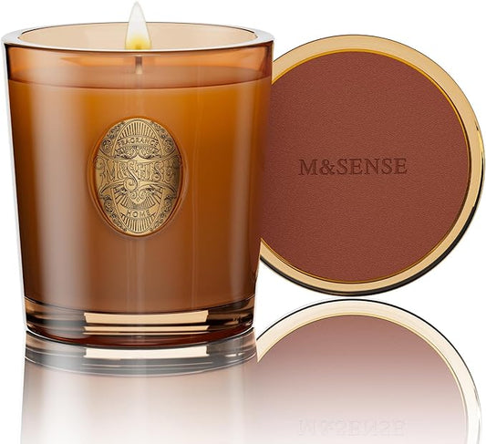 M&SENSE Natural Soy Candle | Hot Cocoa & Brown | 9.2 oz, 50H Burn Time | Luxury Scented Candle for Relaxation, Gifting, Home Décor | Ideal for Bedroom, Office, Party Ambiance - Bloomnest