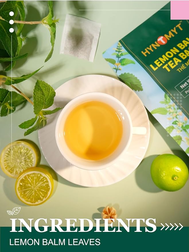 HYNTMYT Lemon Balm Tea Bags, Refreshing & Aromatic, Natural Lemon Balm Leaves Herbal Tea, Caffeine Free, 120 Count - Bloomnest