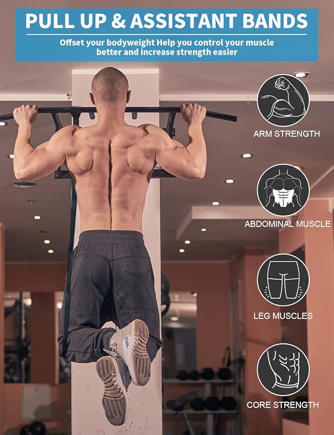 Resistance Bands, Pull Up Bands, Exercise Workout Bands for Working Out, Pull Up Assistance Bands Set for Men & Women, Body Stretching, Physical Therapy, Muscle Training - Bloomnest