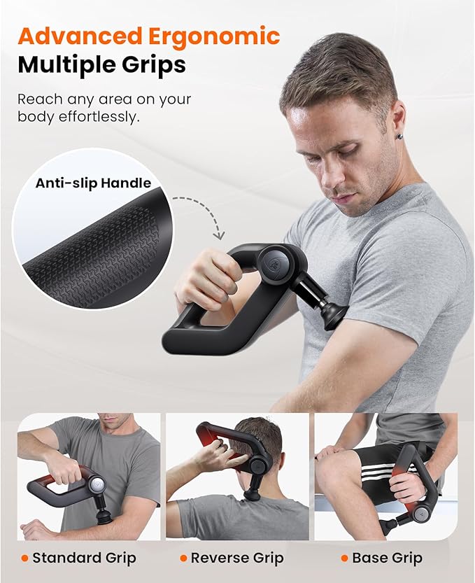 BOB AND BRAD D5 Pro Plus Massage Gun with Heat, FSA Eligible/HSA Eligible, 13mm Amplitude Deep Tissue Percussion Massage Gun with Max Power for Muscle Therapy, Professional Muscle Massager, Ideal Gift - Bloomnest