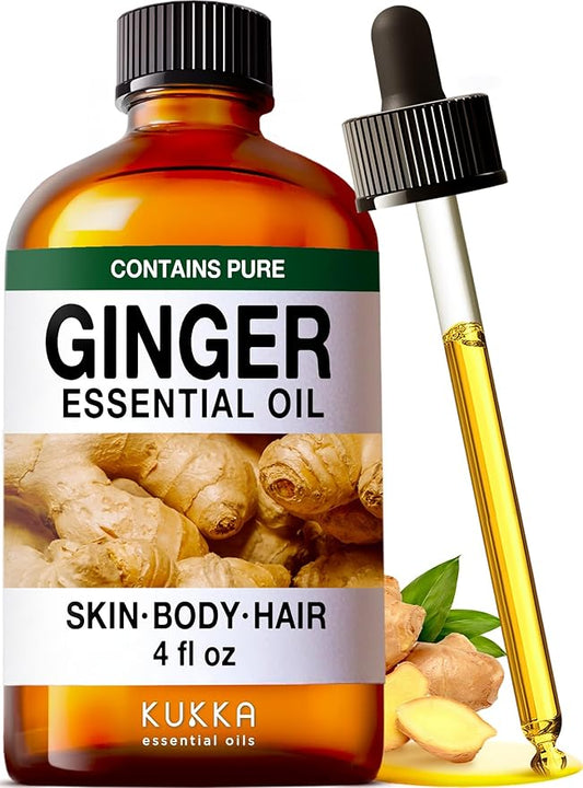 KUKKA Ginger Essential Oils - 4 Fl Oz - for Hair, Skin, Diffuser, Aromatherapy & DIY Soap Making Scent - Bloomnest