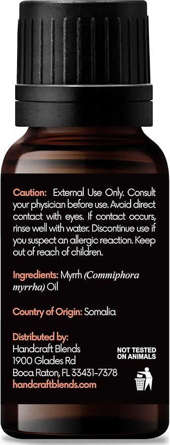 Handcraft Blends Myrrh Essential Oil – 0.33 Fl Oz – 100% Pure and Natural – Premium Grade Essential Oil for Diffuser and Aromatherapy, Skin, Massage, Candle and Soap Making Fragrance - Bloomnest