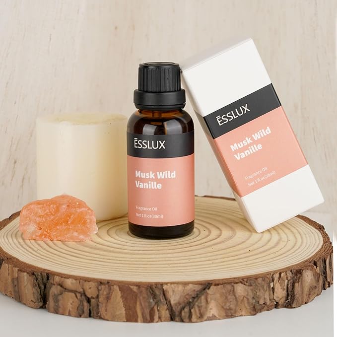 Musk Wild Vanilla Fragrance Oil, ESSLUX Large Single Essential Oil 30ml, Aromatherapy Candle Making Scents, Middle Eastern Scented Oils for Home for Diffuser, Massage, Soap, Perfume, Humidifier ESSLUX