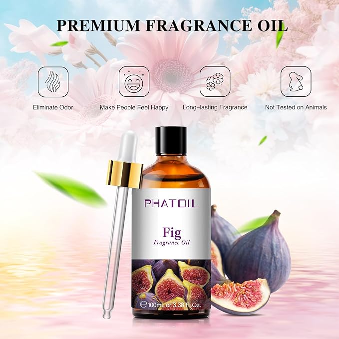 PHATOIL 3.38FL.OZ Fig Fragrance Oils for Aromatherapy, Essential Oils for Diffusers for Home, Perfect for Diffuser, Yoga, Skin Care, DIY Candle and Soap Making - 100ml - Bloomnest