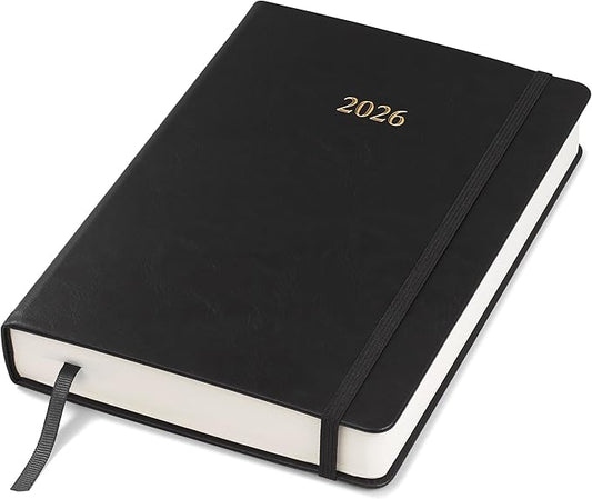 Wykeham's Executive 2026 Daily Journal Planner – US Public Holidays & Format – Customization Available (Black, 8.5"×5.5") - Bloomnest
