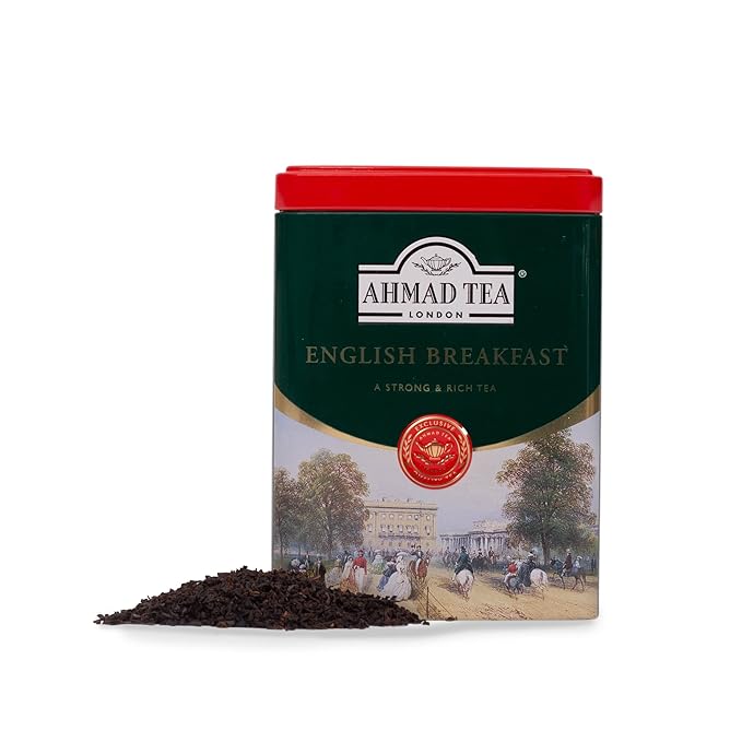 Ahmad Tea Caddy Gift Tin, English Scene, English Breakfast, 100 Gram - Bloomnest