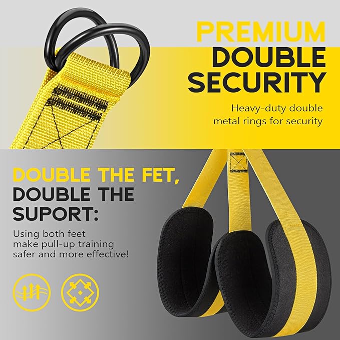 Pull Up Assistance Bands, Adjustable Heavy Duty Resistance Band for Pull Up, 3 Pull Up Bands, Comfortable Fabric Feet/Knee Rest, Assistance Bands for Pull-Up, Home Fitness, Body Stretching - Bloomnest