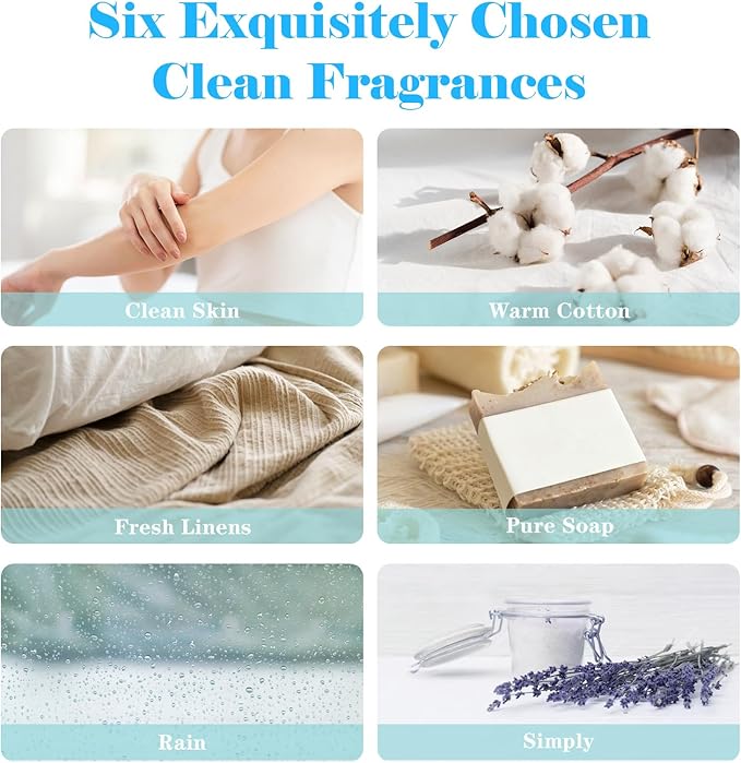 AmaKane Fragrance Oils Clean Set, 6 Premium Soap Making Scents, Fragrance Oil for Candle Making, Essential Oils for Laundry, Fresh Linen, Clean Skin, Warm Cotton and More Aromatherapy Diffuser Oils - Bloomnest