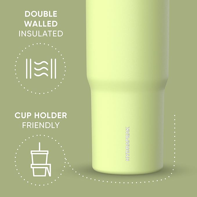 Hydrapeak Nomad 32 oz Tumbler with Handle and Straw Lid, Leakproof, Double Insulated, 32oz Cup Stainless Steel (Citrus) - Bloomnest