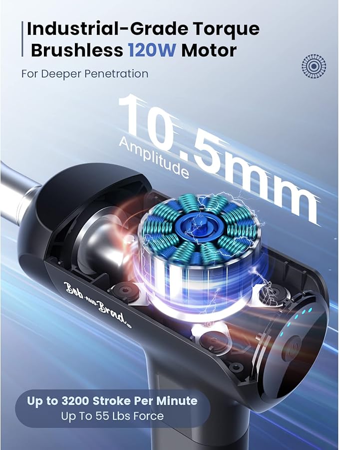 BOB AND BRAD X6 Pro Massage Gun Deep Tissue Percussion with Metal Head Therapy, Professional Muscle Massage Gun for Athletes, Electric Massager Gun for Pain Relief - Bloomnest