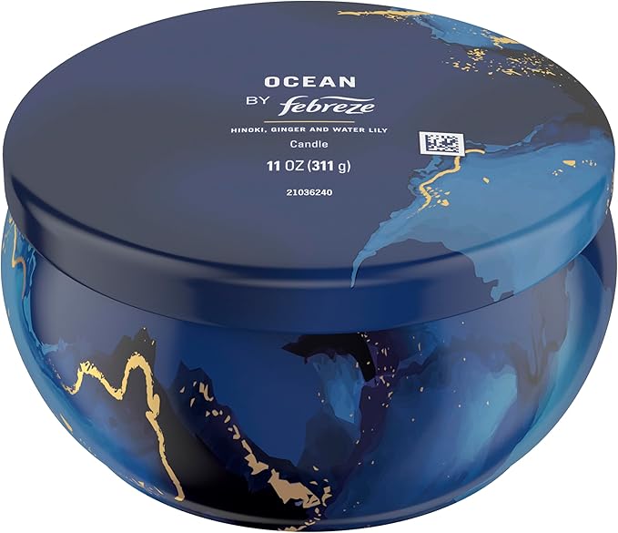 Febreze Scented Candle, Ocean Scent, 11 oz 4 Wick Candle, Single Pack - Bloomnest