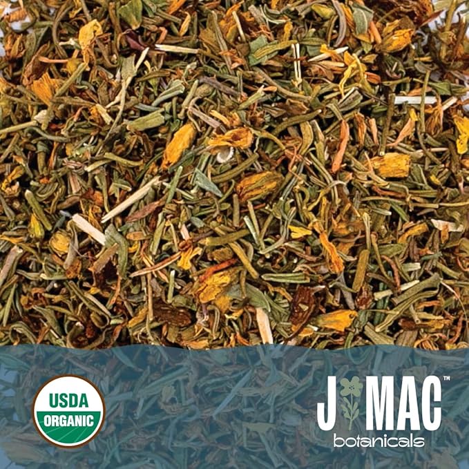 J Mac Botanicals, Organic St John's Wort herb (4 oz) loose leaf St. Johns Wort tea - Bloomnest