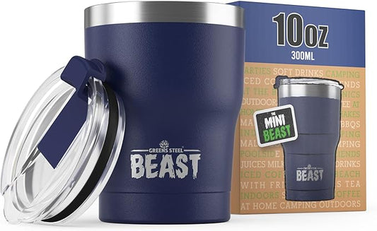 Beast 10 oz Tumbler Stainless Steel Vacuum Insulated Coffee Ice Cup Double Wall Travel Flask (Royal Blue) - Bloomnest