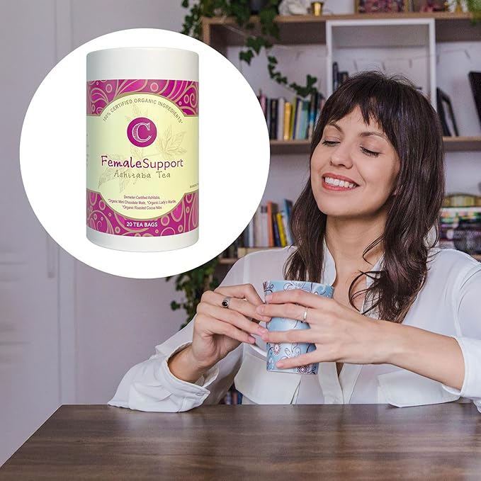 Dr. Cowan’s Garden Organic Ashitaba Tea - 20 Teabags - Female Support Hormone Balance - Supports Periods & PMS, Healthy Cycle Tea with Mint Chocolate Maté, Lady’s Mantle, & Ashitaba Herbs Grown in USA - Bloomnest
