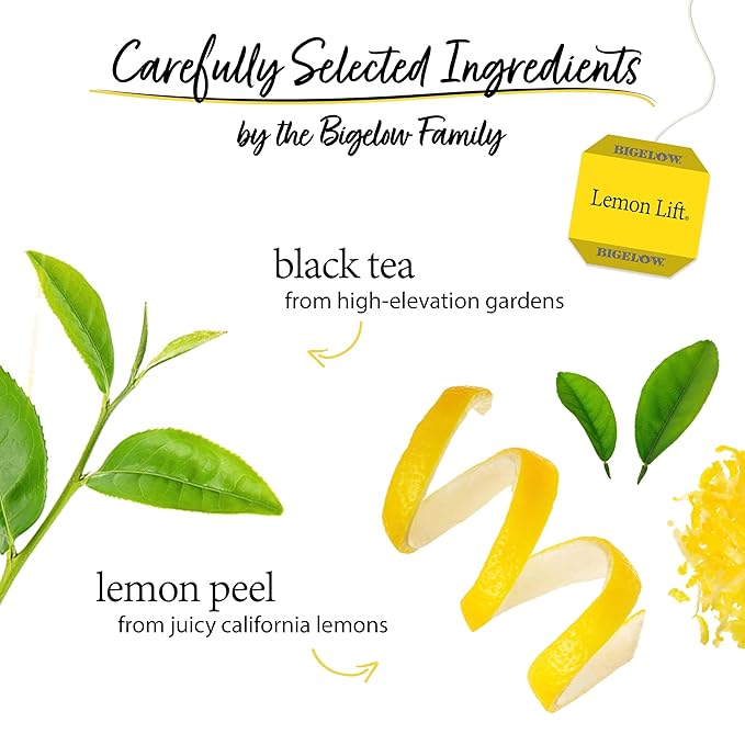 Bigelow Tea Lemon Lift Black Teabags Box, Caffeinated, 20 Count, Pack of 6 - Bloomnest
