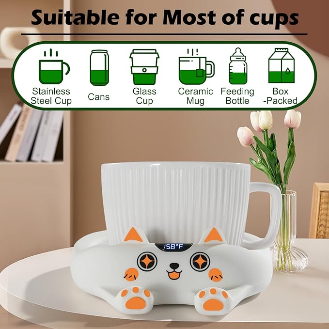 PUSEE Coffee Mug Warmer Auto Shut Off, 3 Temp Coffee Warmer for Desk, Candle Warmer Plate Safely Melt The Candle Releases Scents,Enjoy Your Warm Coffee Tea,Coffee Gifts for Women Men - Bloomnest
