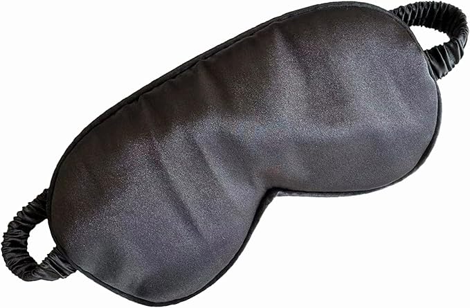 Silk Eye Mask for Sleeping - Satin Eye Cover with Silk Storage Bag Dark_Black 3Pcs Save 20% - Bloomnest